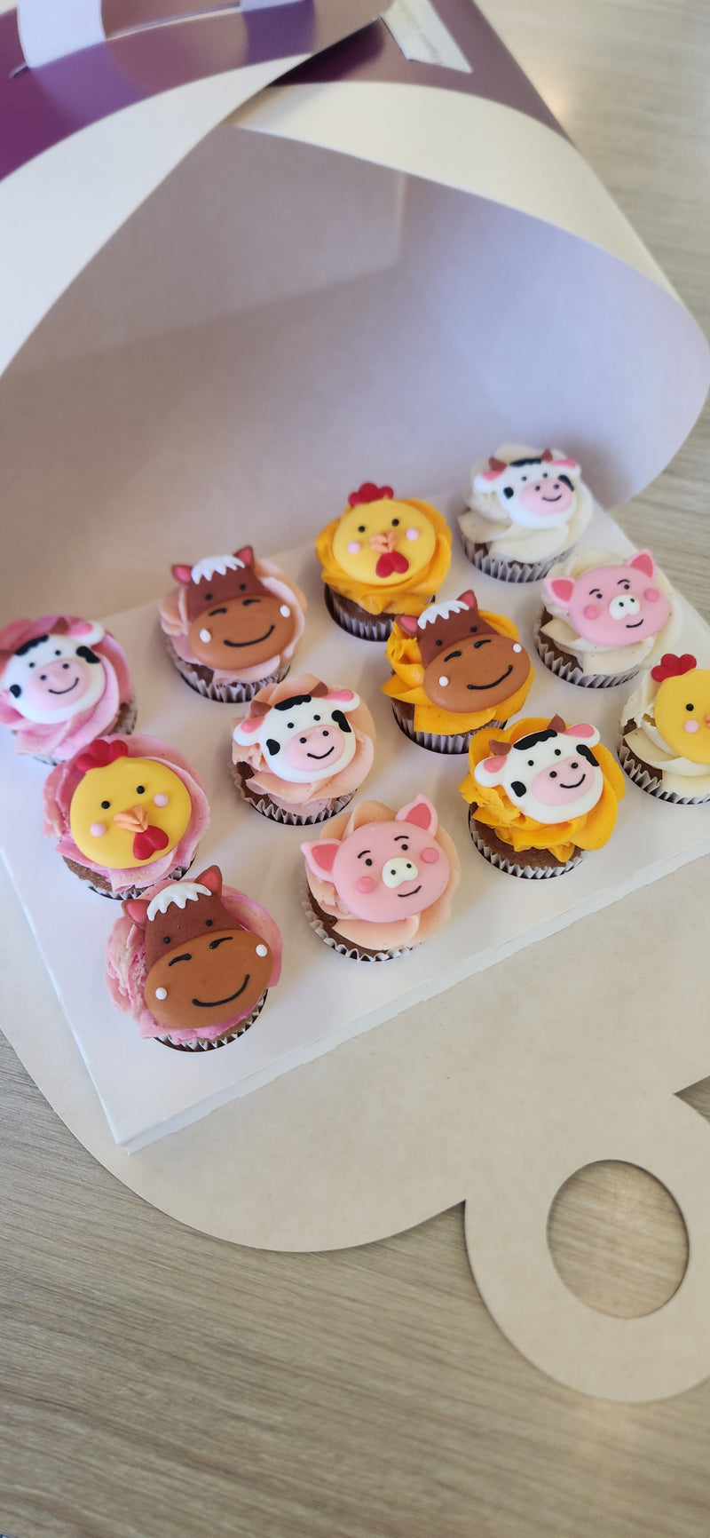 Farm Animal Themed Cupcake