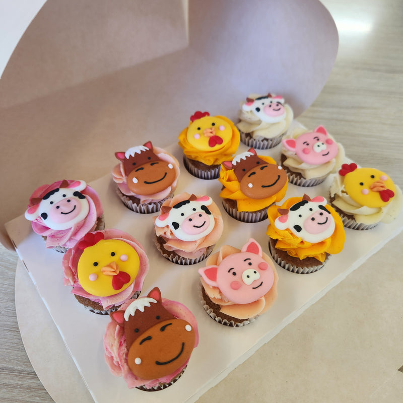 Farm Animal Themed Cupcake