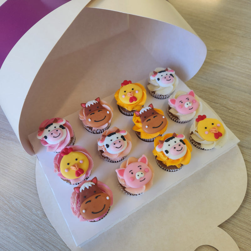 Farm Animal Themed Cupcake